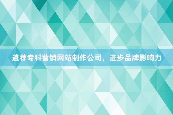 遴荐专科营销网站制作公司，进步品牌影响力