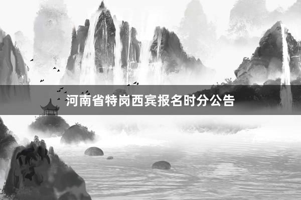 河南省特岗西宾报名时分公告